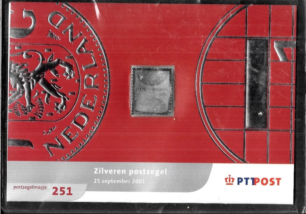 Nu of Nooit  Zilveren Postzegel PTT Post 25 sep 01 fl. 12,75, Postzegels en Munten, Postzegels | Nederland, Verzenden, Na 1940