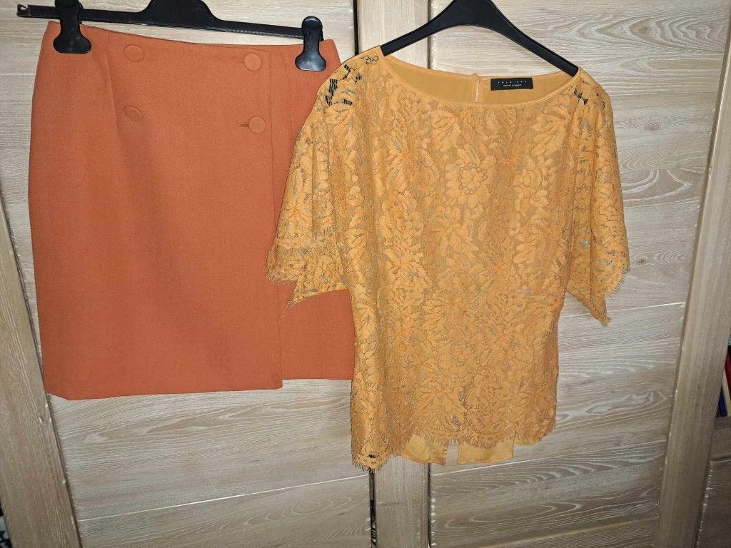 Rok Maison 123, blouse Twinset, of Lulu H, Mt S, of pakket, Oranje, Ophalen of Verzenden, Zo goed als nieuw, Maat 36 (S)