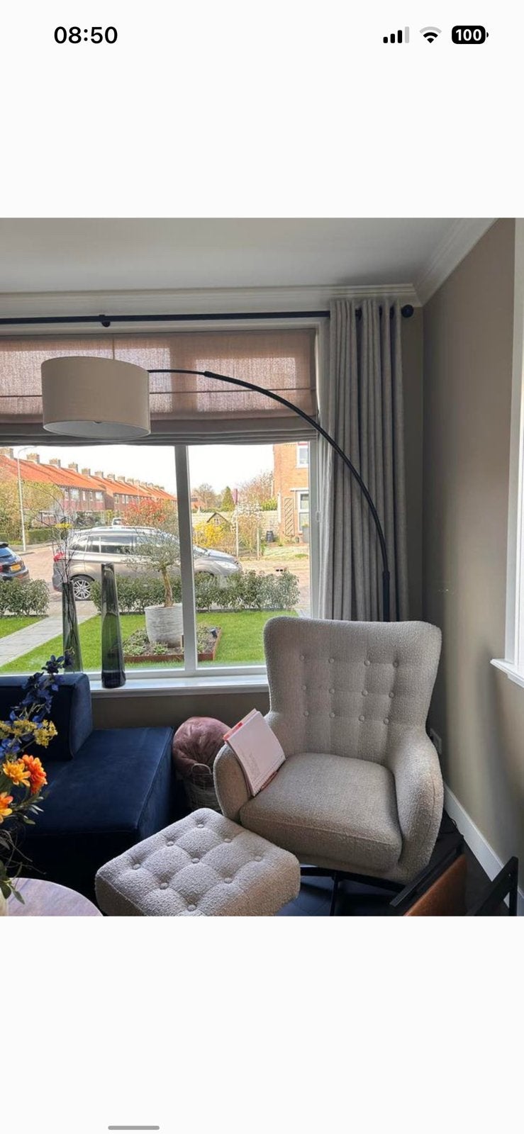 Vloerlamp van rietveld licht, Ophalen, Zo goed als nieuw