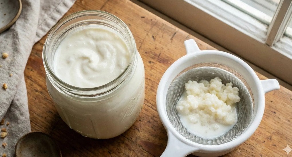 Melk kefir korrels, Ophalen