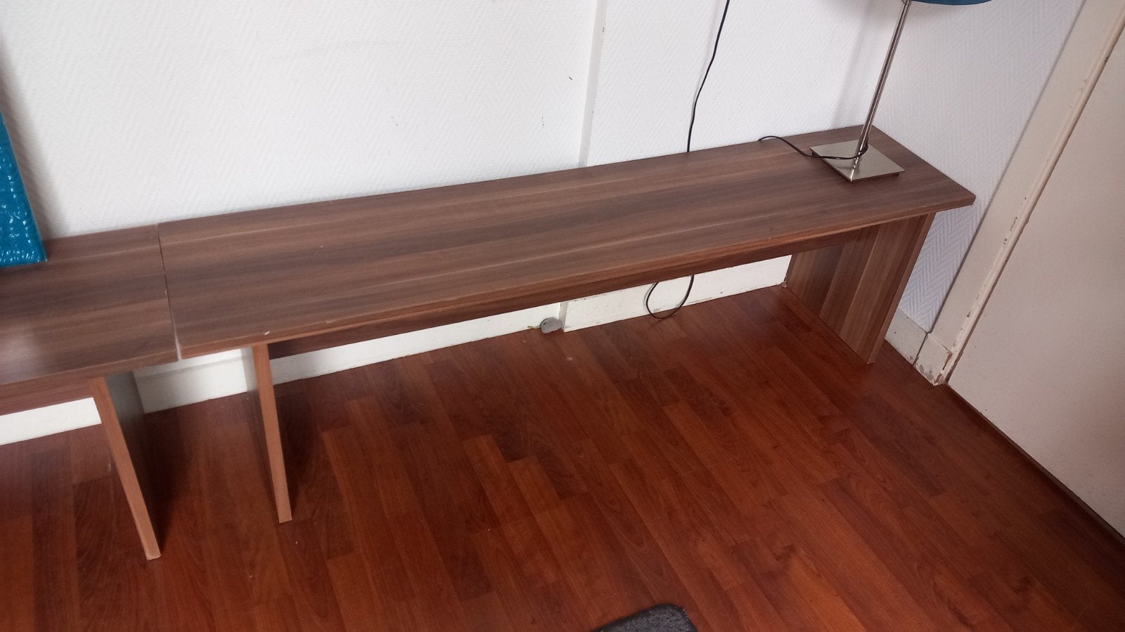 2x Bankje/tafel - Donkerbruin hout, Ophalen, Minder dan 45 cm, Gebruikt, 75 cm of meer