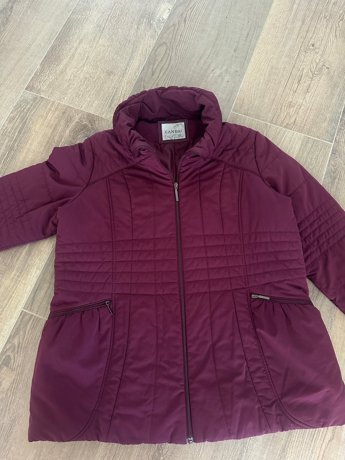 Winterjas jas Canda donker rood aubergine maat xl zgan, Kleding | Dames, Maat 46/48 (XL) of groter, Ophalen of Verzenden, Zo goed als nieuw
