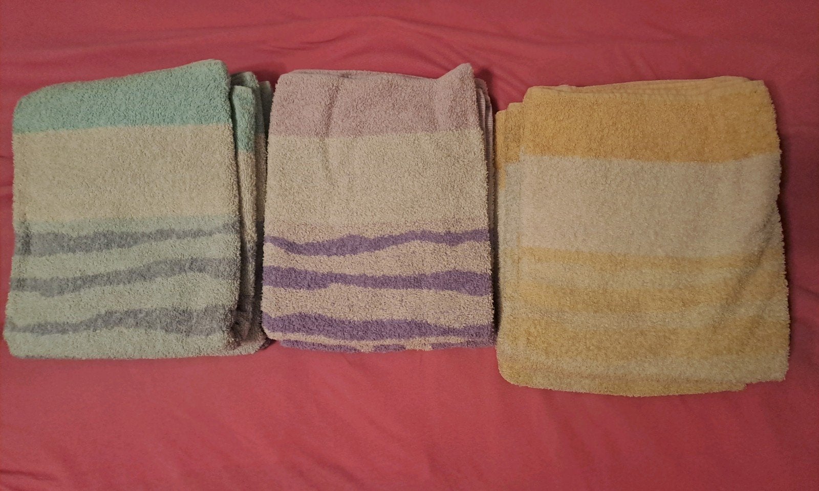 Set van 3x3 Walra handdoeken, 100% katoen, Ophalen of Verzenden, Gebruikt, Handdoek