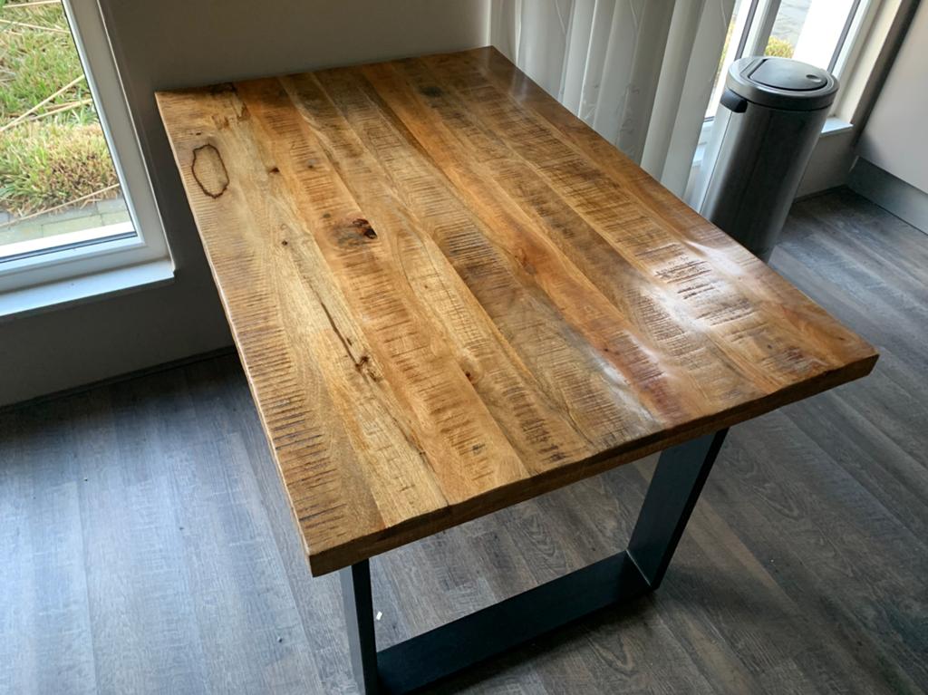 Eettafel mangohout 120x80 cm, Huis en Inrichting, Tafels | Eettafels, Ophalen, Gebruikt, 200 cm of meer, 50 tot 100 cm