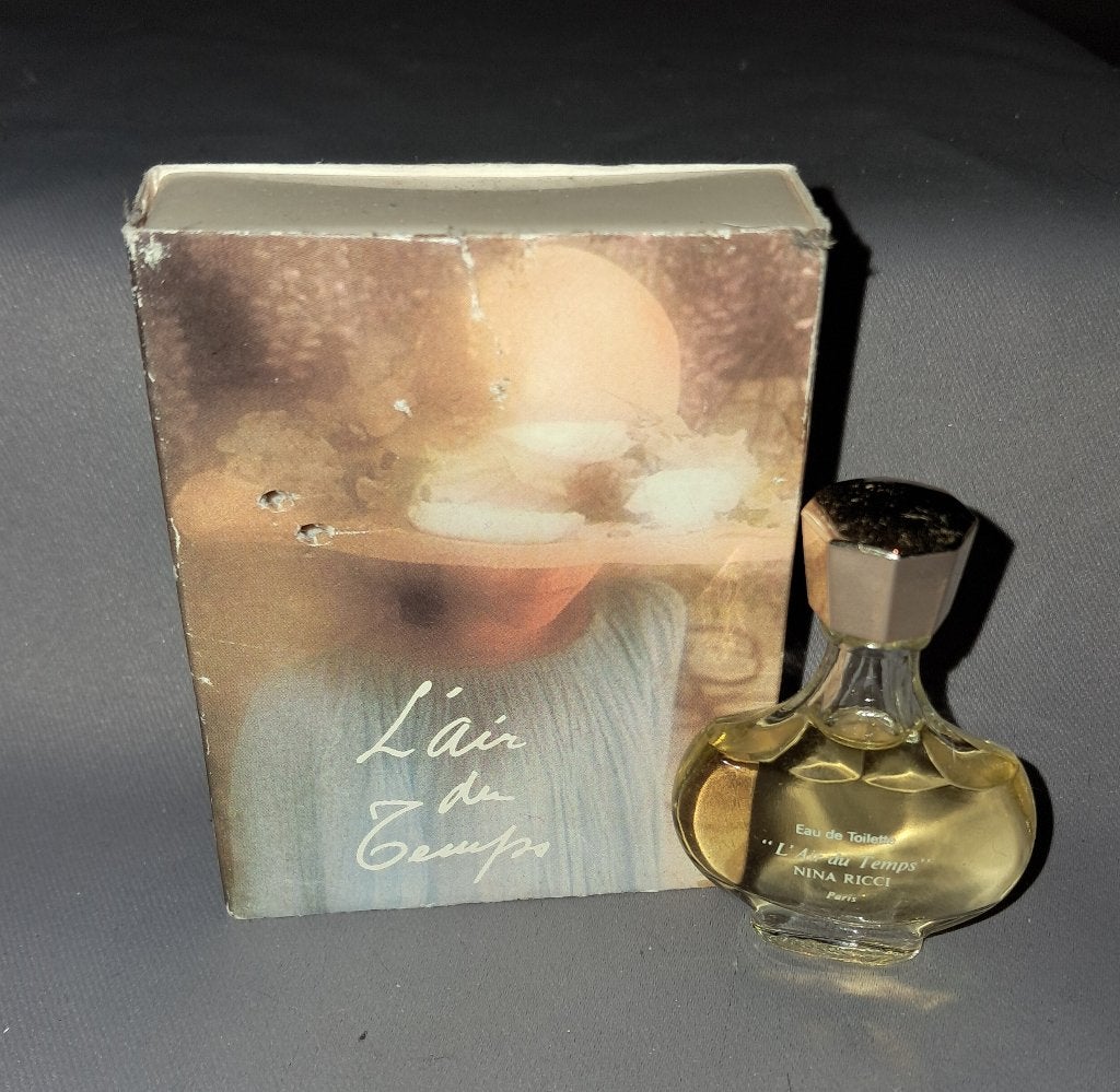 Parfum miniatuur - Nina ricci L,asir du temps goud + doosje, Ophalen of Verzenden, Zo goed als nieuw, Miniatuur, Gevuld