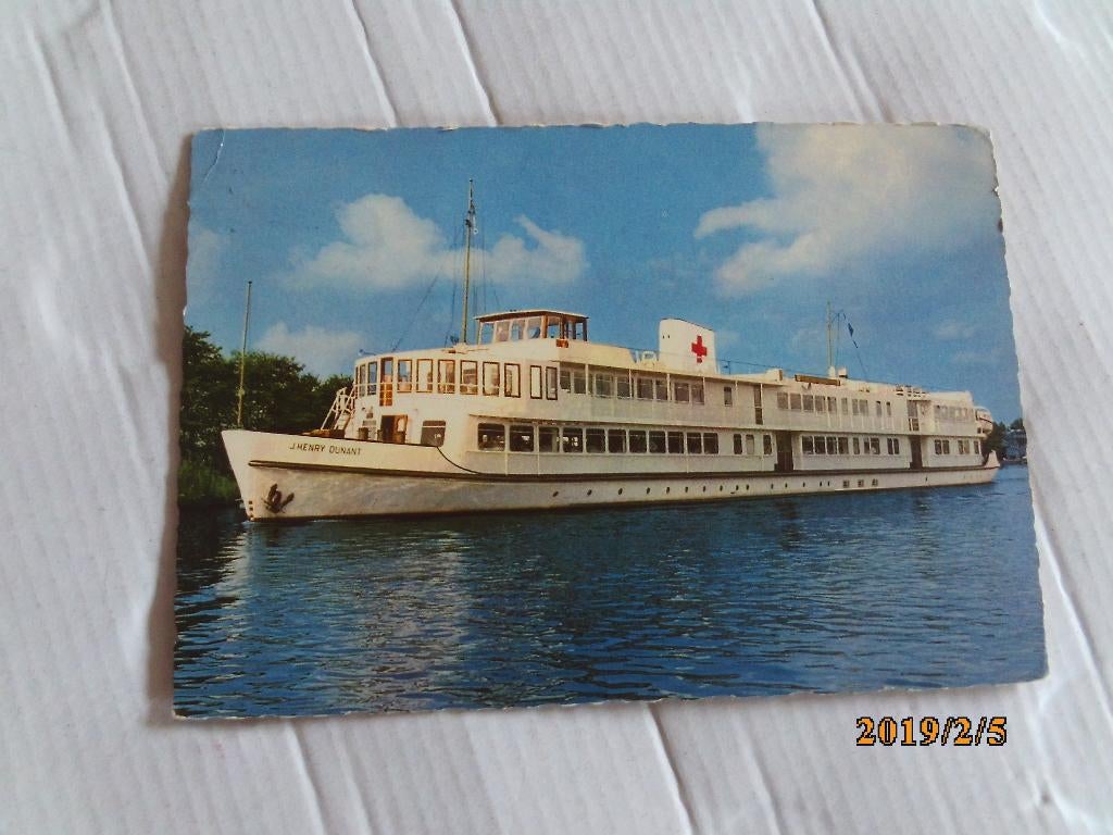ansichtkaart rode kruis hospitaalschip j. henry dunant, Ophalen of Verzenden, 1960 tot 1980, Gelopen, Voertuig