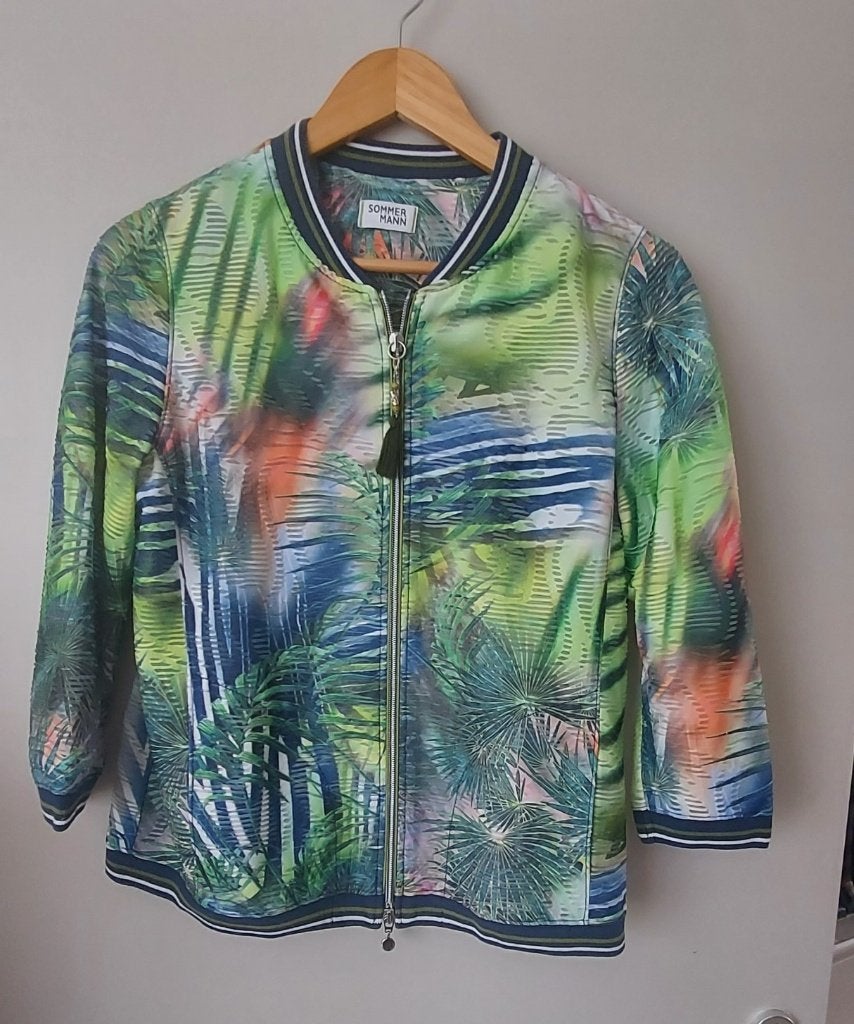 Sommermann Bomberjack met tropische print, maat 40, Kleding | Dames, Maat 38/40 (M), Overige kleuren, Sommermann, Ophalen of Verzenden