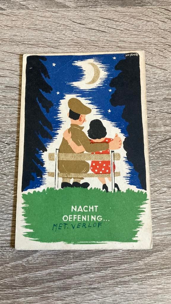 Oude ansichtkaart 1947 militair Verlof Emdeeha, Ophalen of Verzenden, 1940 tot 1960, Gelopen