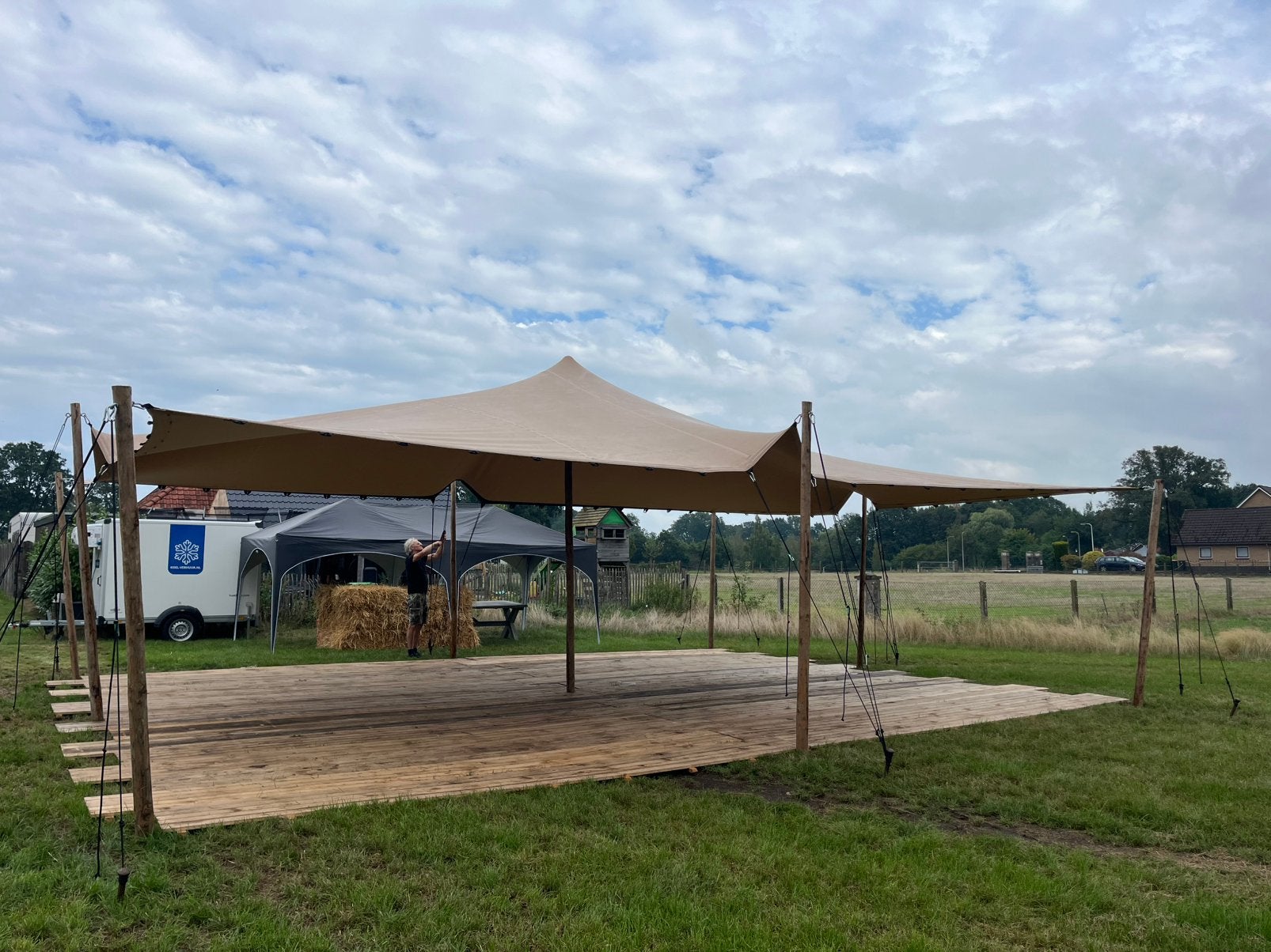 ️ Stretchtent te huur 7,5 x 10 m!, Hobby en Vrije tijd, Ophalen of Verzenden, Nieuw