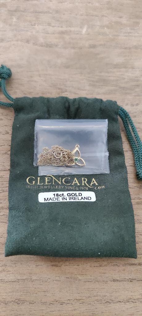 Glencara 18 karaat gouden ketting TRINITY KNOT, Ophalen of Verzenden, Zo goed als nieuw, Met edelsteen, Goud