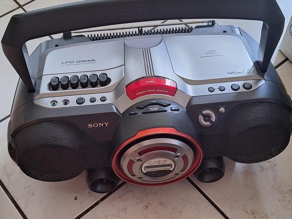 Sony CFD-G500L Boombox met Radio, Cassette en CD, Ophalen, Gebruikt, Tuner of Radio, Draagbaar