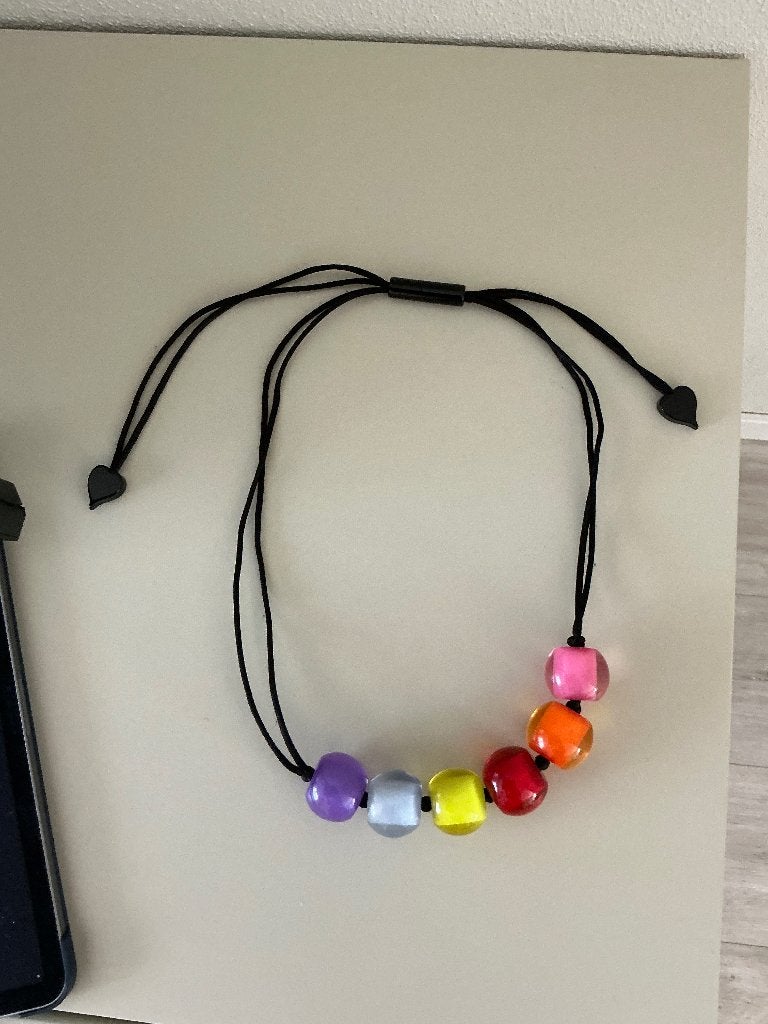 Handgemaakte ketting van resin , merk ZSISKA,, Kunststof, Verstelbaar, Overige kleuren, Verzenden