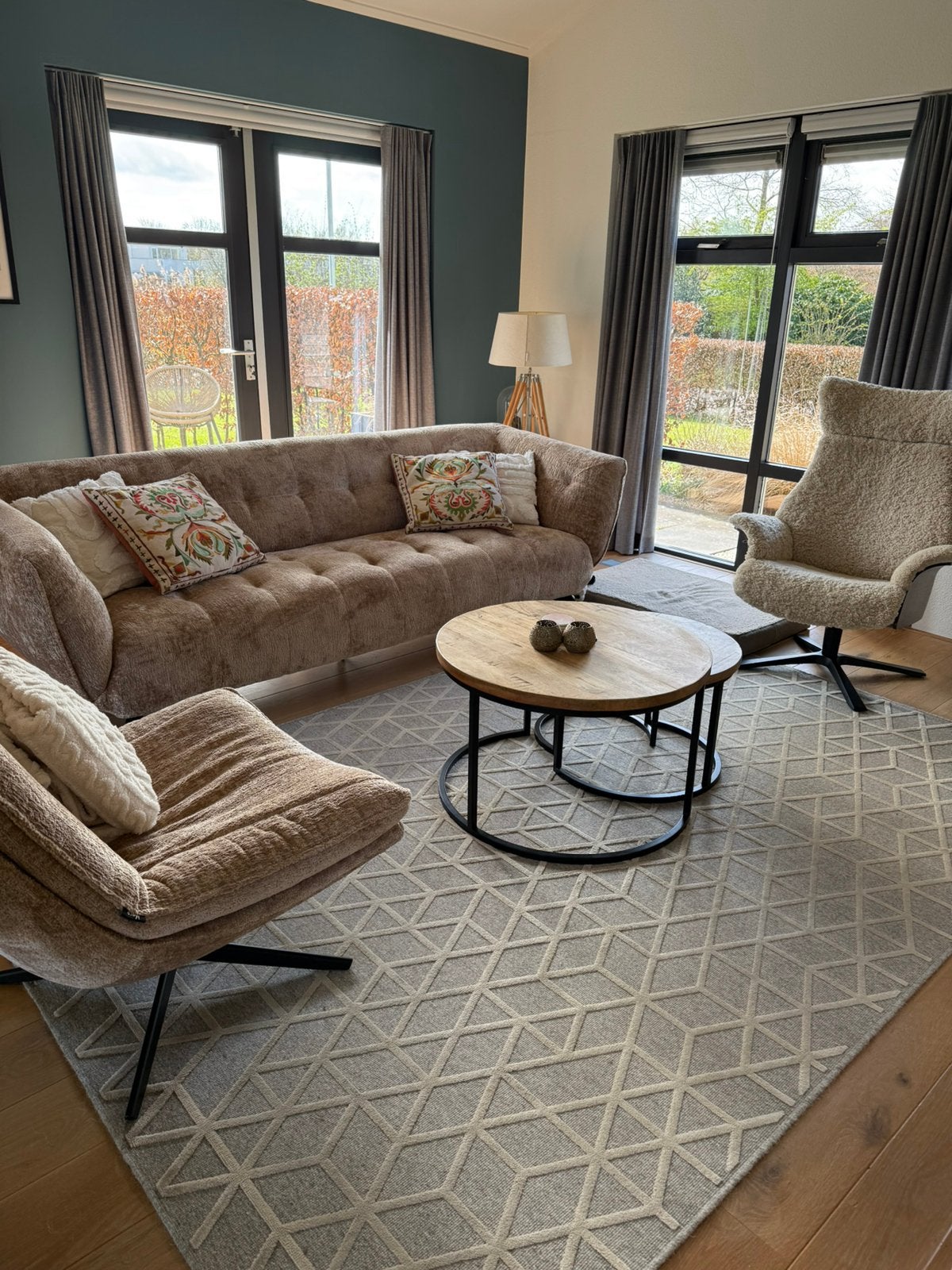 Luxe vloerkleed Brinker, Beige Offwhite kleed (landelijk), Ophalen, Beige, 200 cm of meer, Zo goed als nieuw