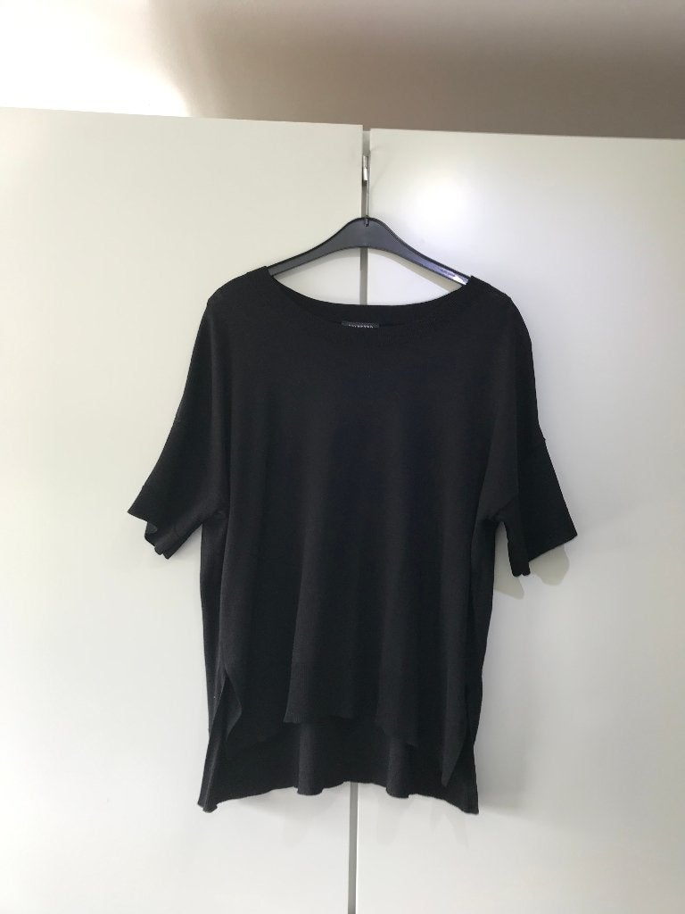 TOP SELECTED FEMME ZWART VISCOSE korte mouw maat L, Maat 38/40 (M), Zwart, Selected Femme, Ophalen of Verzenden