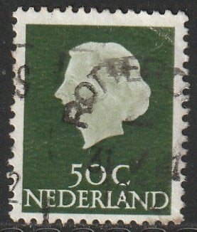Nederland 1953 629b Juliana 50c fosfor, Gest Rotterdam, Ophalen of Verzenden, Na 1940, Gestempeld