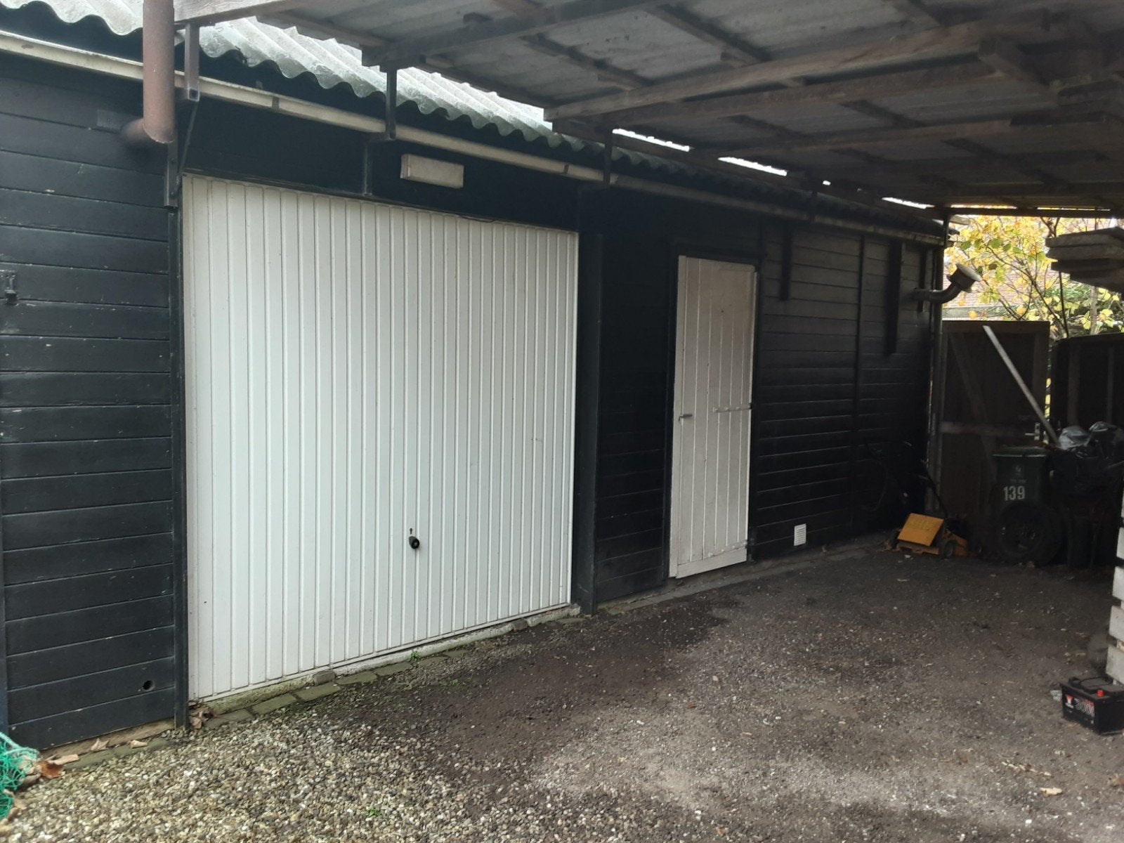 te koop garage 10x6 meter hoogte 4.90, Tuin en Terras, Ophalen, Gebruikt, Schuur, 1 raam
