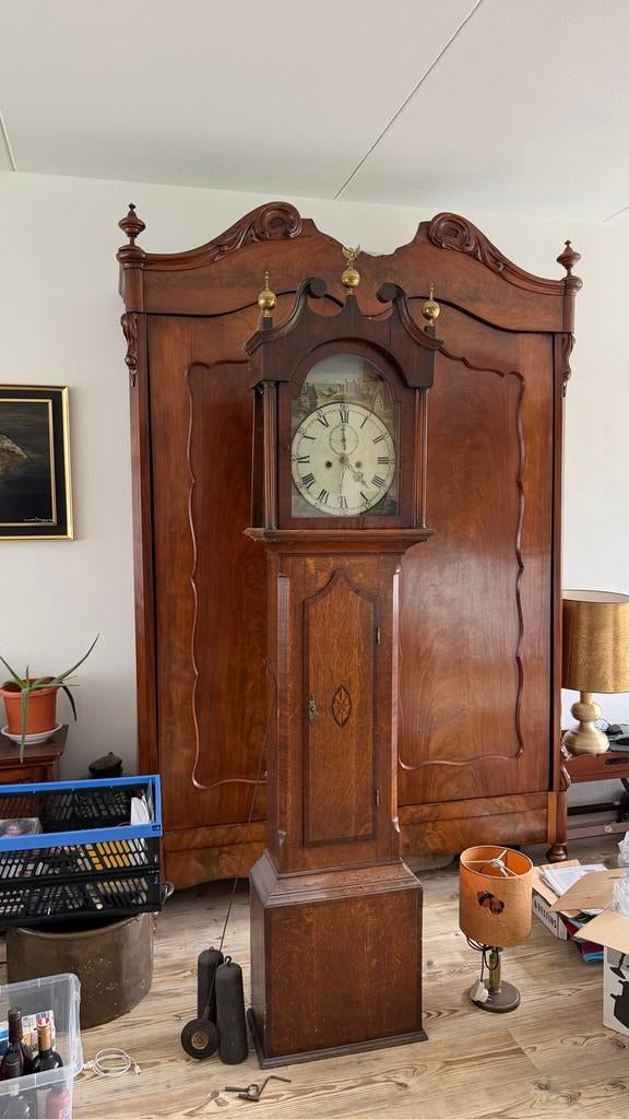 Antieke staande klok met adelaar, Antiek en Kunst, Ophalen