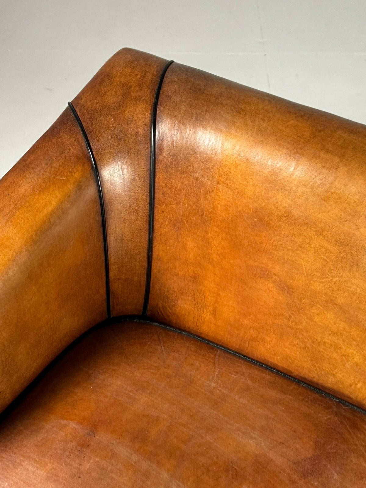 Schapenleren bank Art Deco 3 zits, Antiek en Kunst, Ophalen