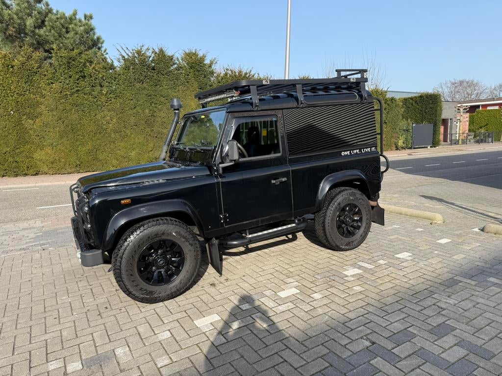 Land Rover Defender 90 TD5 Hardtop 2000, Auto's, Zwart, Zwart, Vierwielaandrijving, Particulier