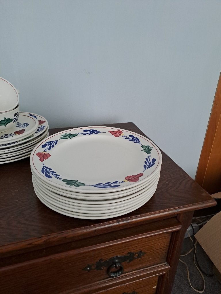 Vintage Boch Frères Keramis borden - Boerenbont stijl, Ophalen, Gebruikt, Overige merken, Keramiek
