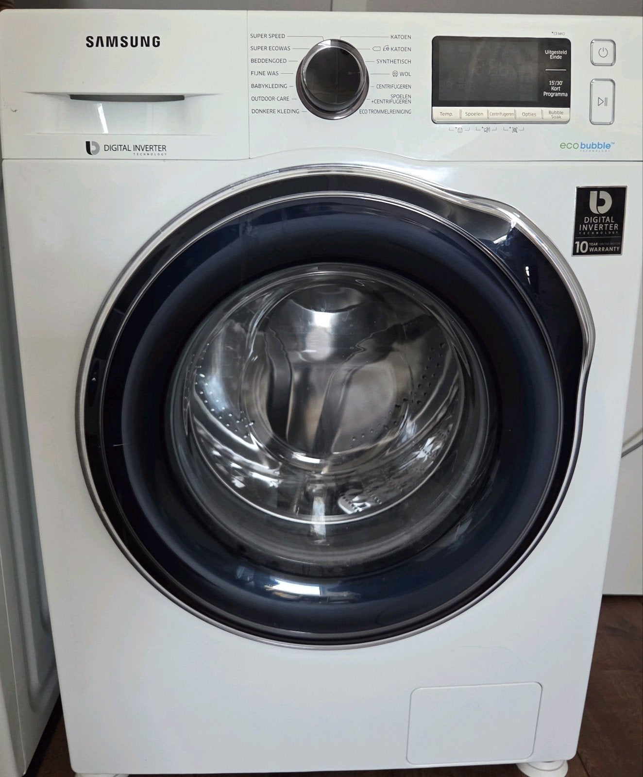 Samsung WW80J6400CW/EN Wasmachine 8kg EcoBubble 1400 toeren, Ophalen, 1200 tot 1600 toeren, 8 tot 10 kg, Zo goed als nieuw