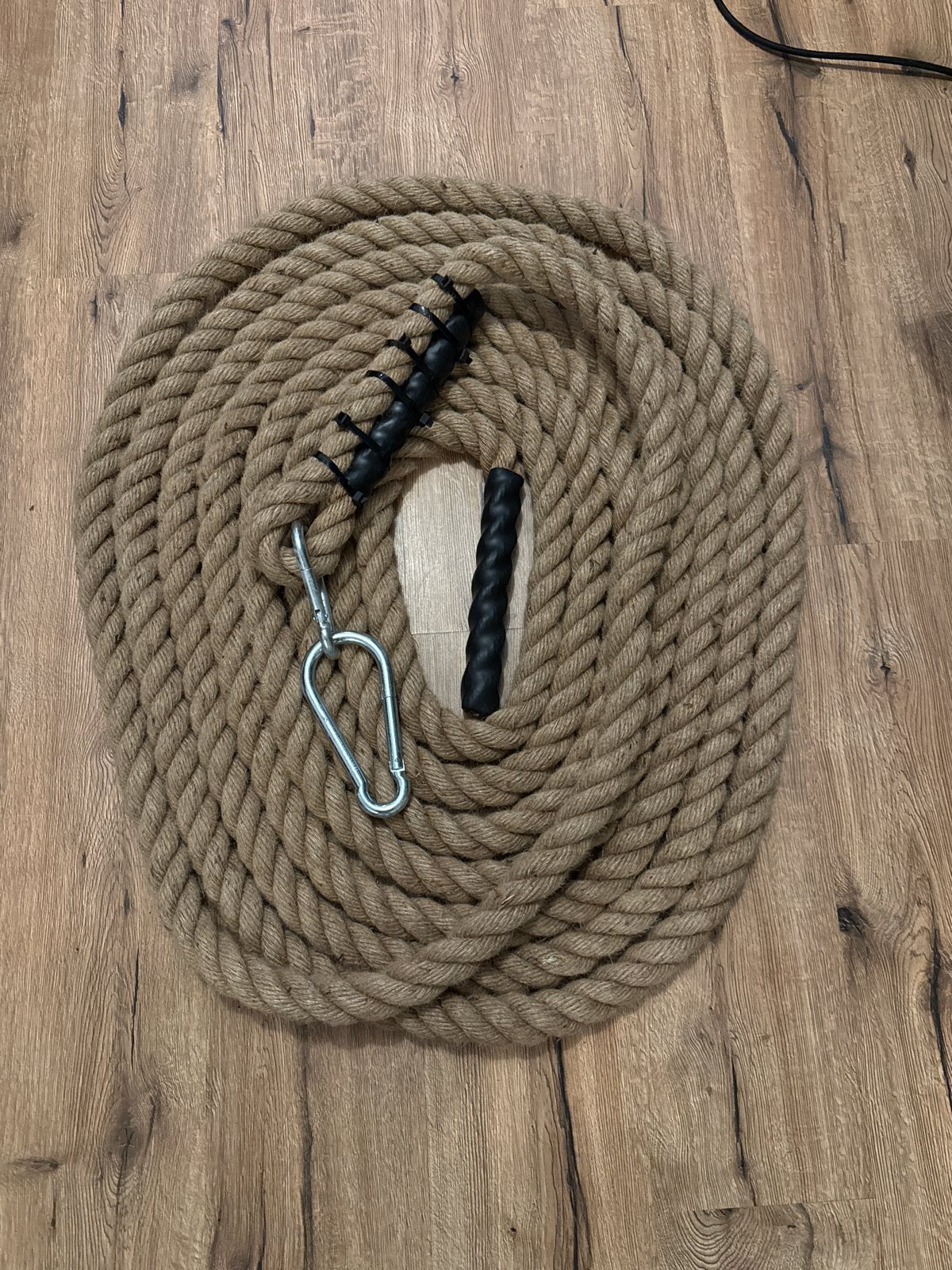 15m Hennep Touw met Aanknooppunt voor Hyrox Slee, Sport en Fitness, Ophalen, Gebruikt, Battle rope