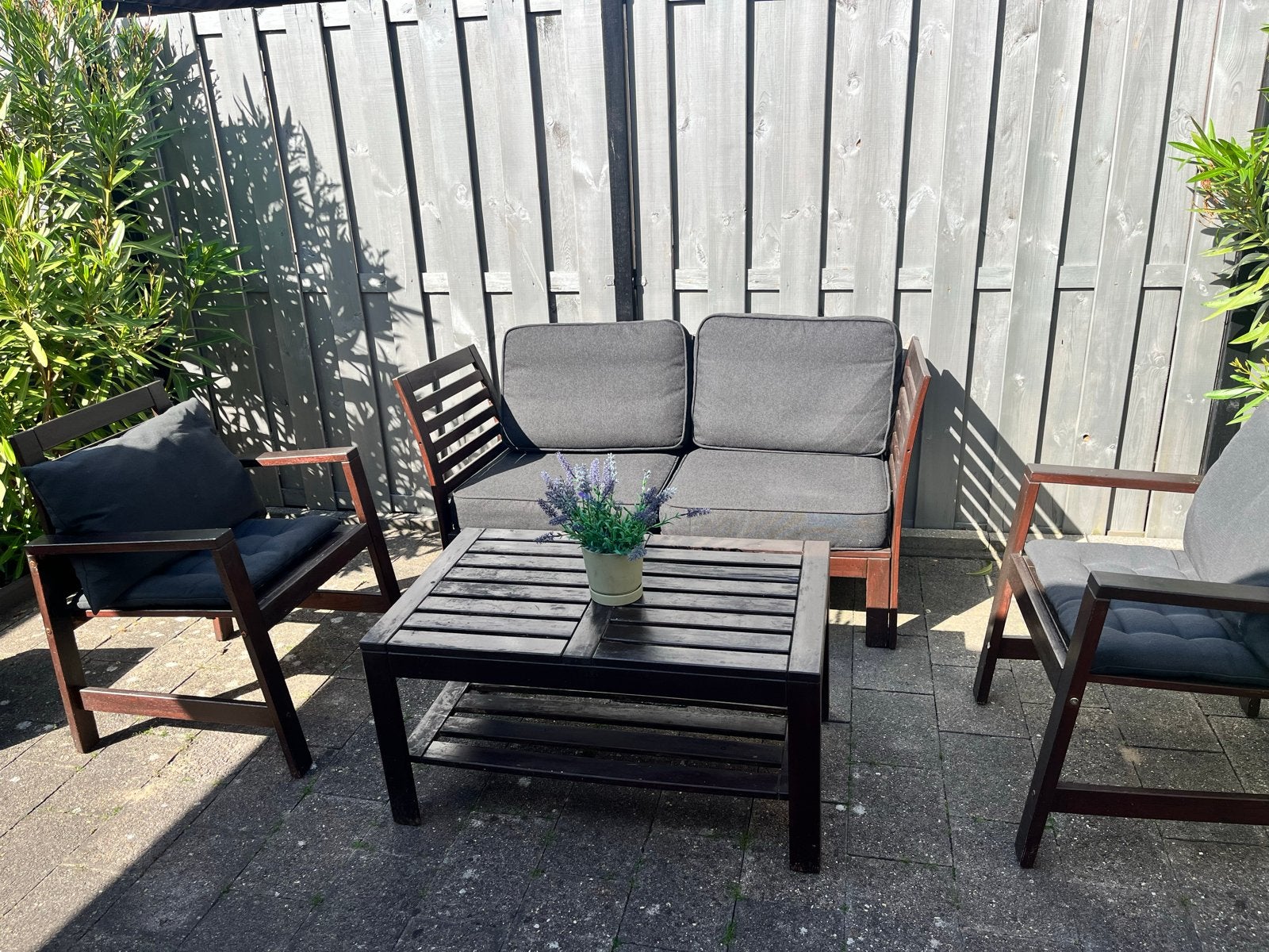IKEA Tuinset NÄMMARÖ met Duvholmen/Fröson kussens, Tuin en Terras, Ophalen, 4 zitplaatsen, Gebruikt, Hout