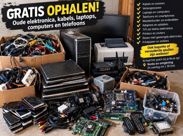 GEZOCHT: GRATIS PC’S, LAPTOPS, GSM’S, Eindhoven en omgeving, Ophalen, Gebruikt, Onbekend