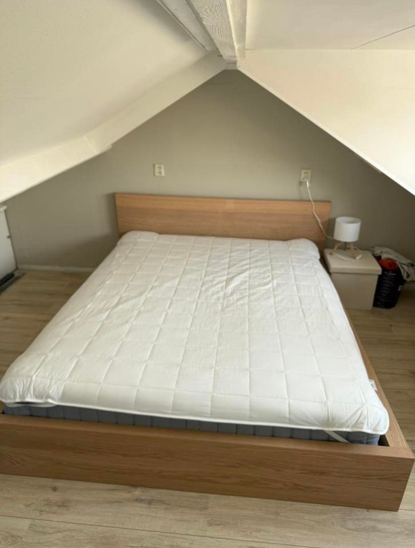 Ikea Mälm bed 160x200cm excl. matras, Huis en Inrichting, Slaapkamer | Bedden, Bruin, Tweepersoons, Ophalen of Verzenden, Zo goed als nieuw