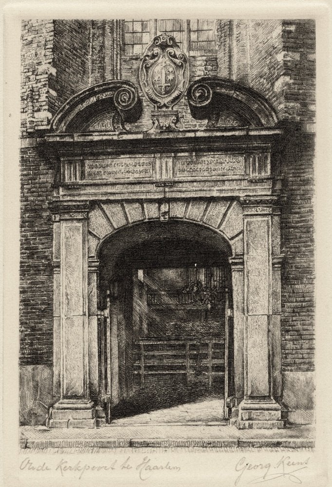 Hendrik Seegers - Oude Kerkpoort Haarlem, Antiek en Kunst, Ophalen of Verzenden