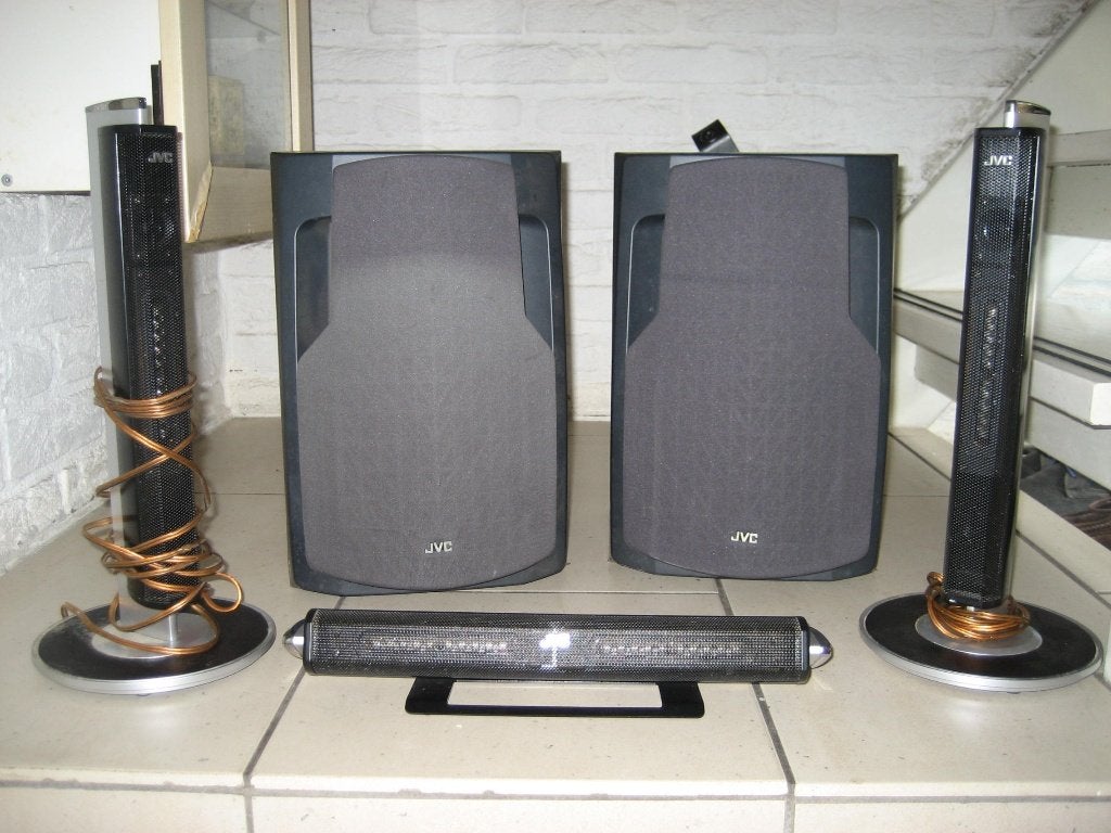 Jvc 5 delige stereo luidsprekersset, Ophalen of Verzenden, Gebruikt, 60 tot 120 watt, JVC