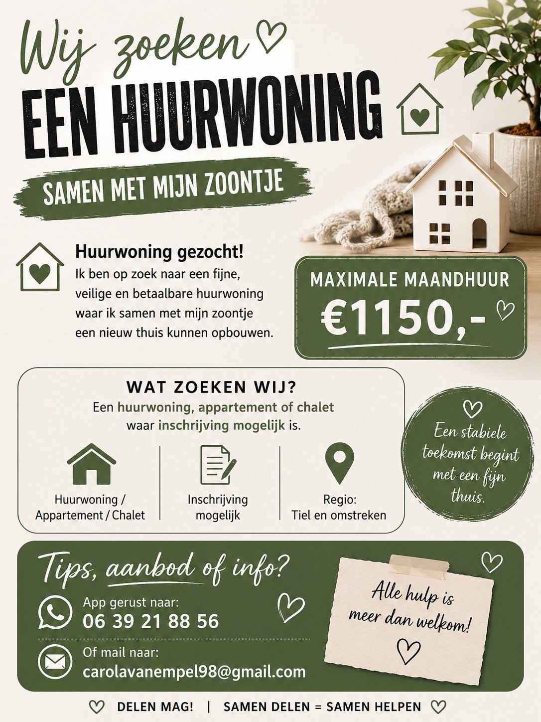 huurwoning gezocht