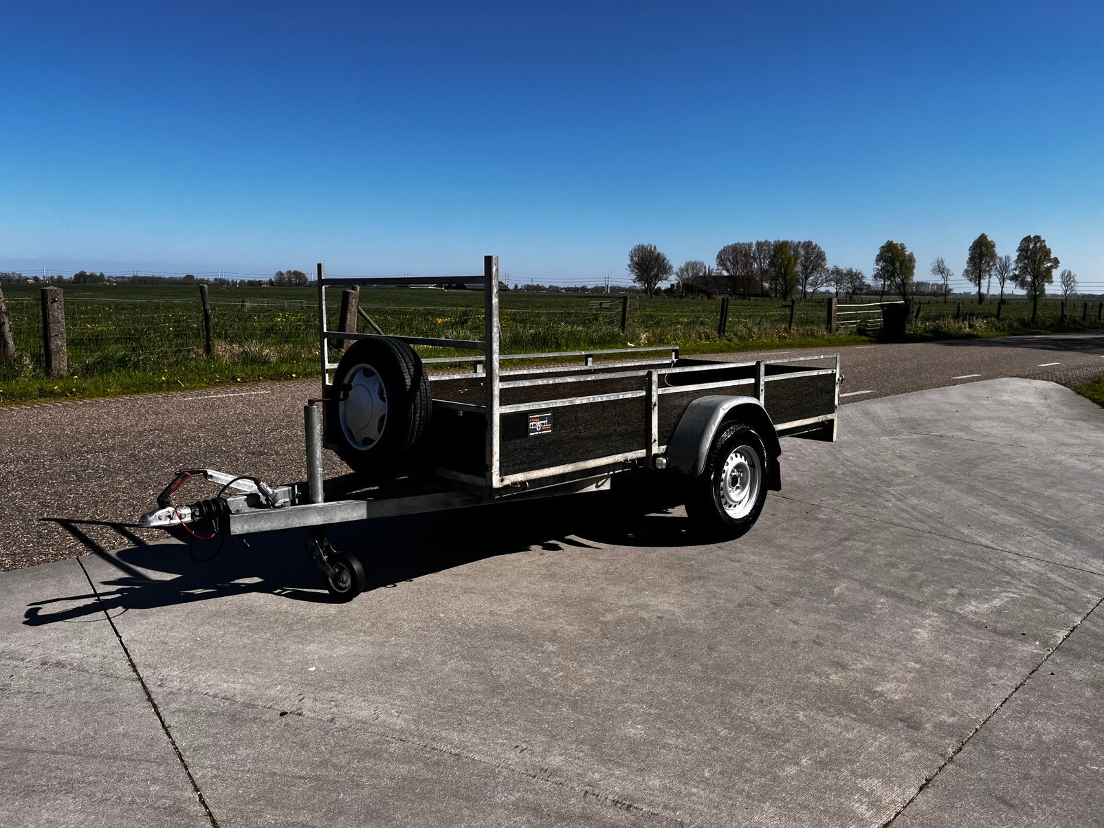 Enkelas aanhanger enkelasser 1350kg 300x130 XXL uitvoering, Auto diversen, Aanhangers en Bagagewagens, Ophalen, Gebruikt