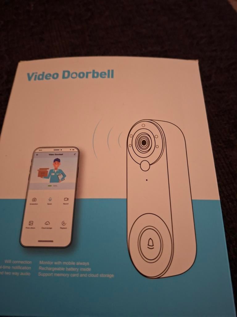 Video Deurbel met Camera en Draadloze Ontvanger, Huis en Inrichting, Deurbellen, Ophalen, Bewegingsdetectiesensor, Nieuw, Draadloos