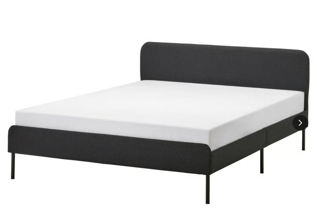 Ik verkoop een IKEA-bed (160 x 200) inclusief matras., Ophalen, Zwart, Tweepersoons, Zo goed als nieuw