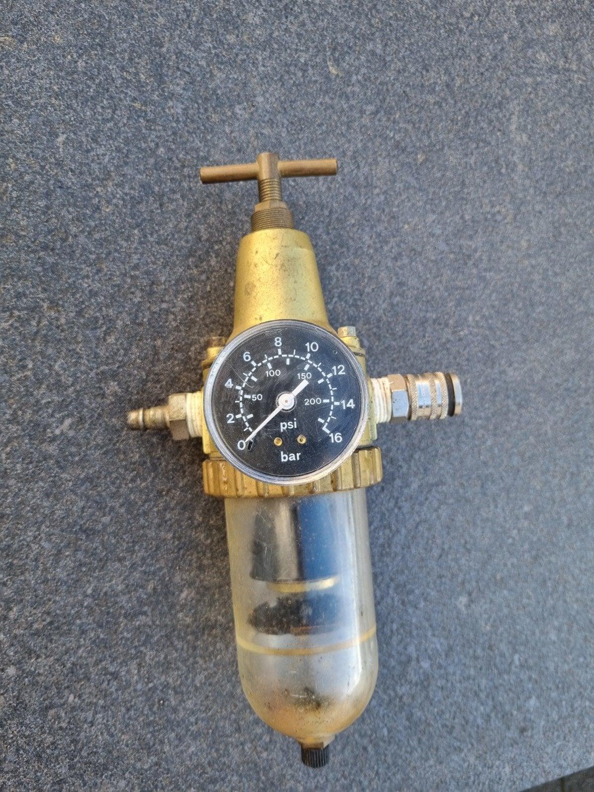 Messing drukregelaar met waterafscheiding, Ophalen of Verzenden, Gebruikt, Druk