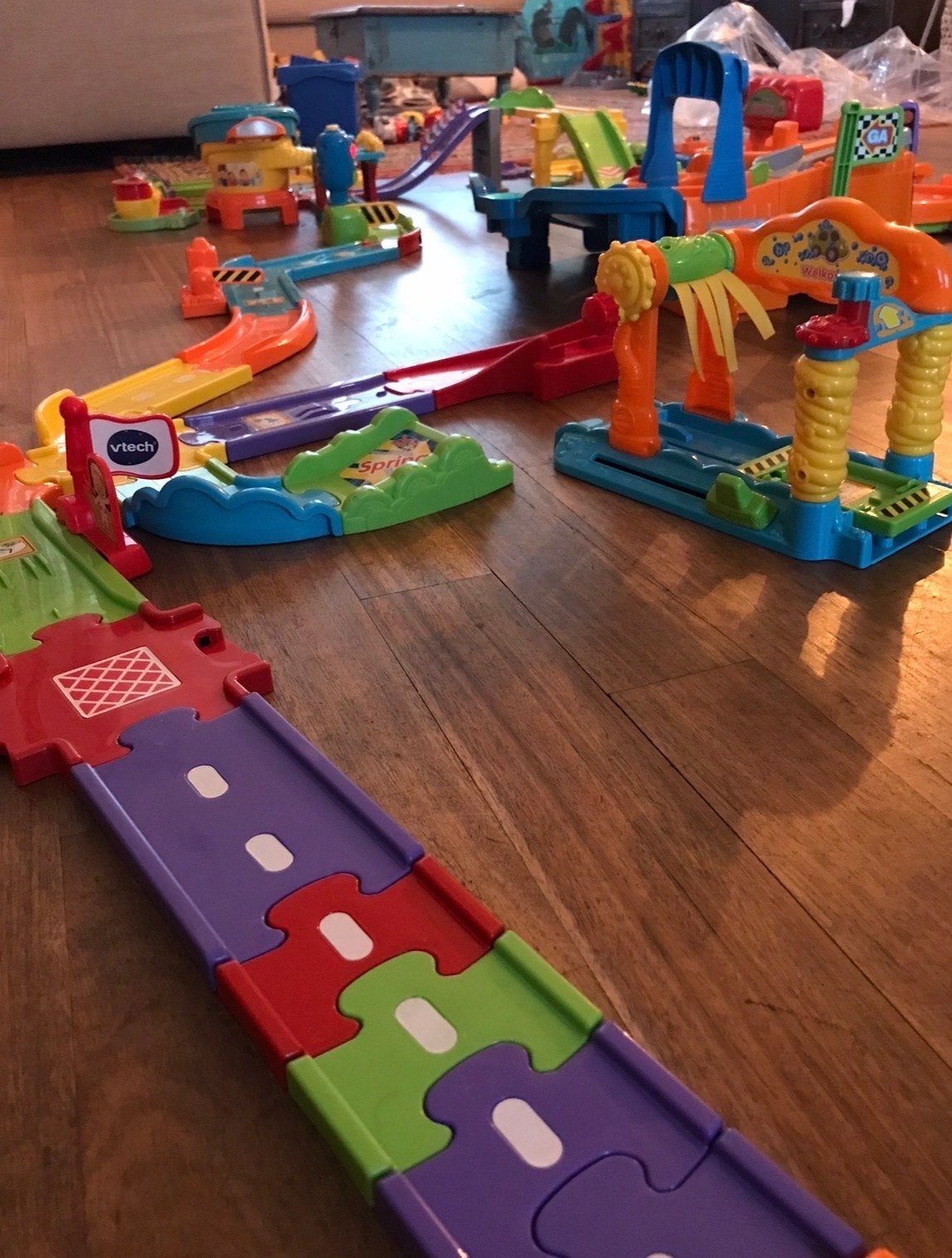 Grote set VTech banen incl 5 toet toet auto’s + 2 zoef zoef, Ophalen of Verzenden, Gebruikt, Jongen of Meisje