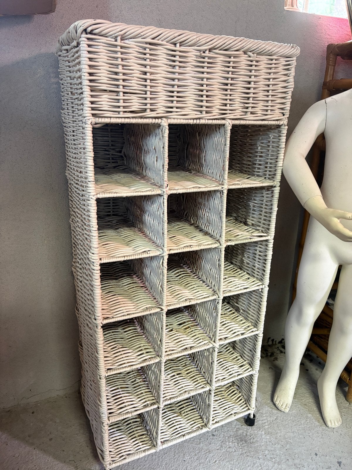 Vintage Wijnrek/Opbergrek van rotan - opknapper, Ophalen