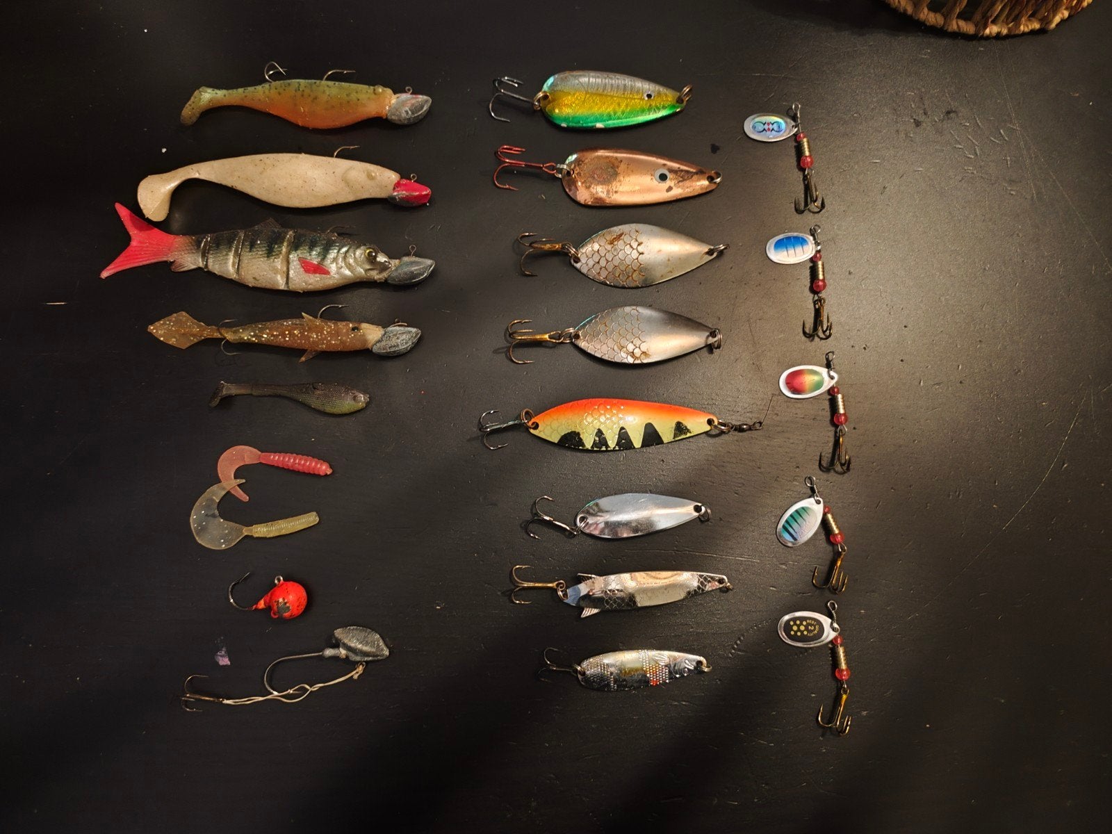 Diverse vis kunstaas en spinners (ook los te koop), Ophalen, Gebruikt, Overige typen