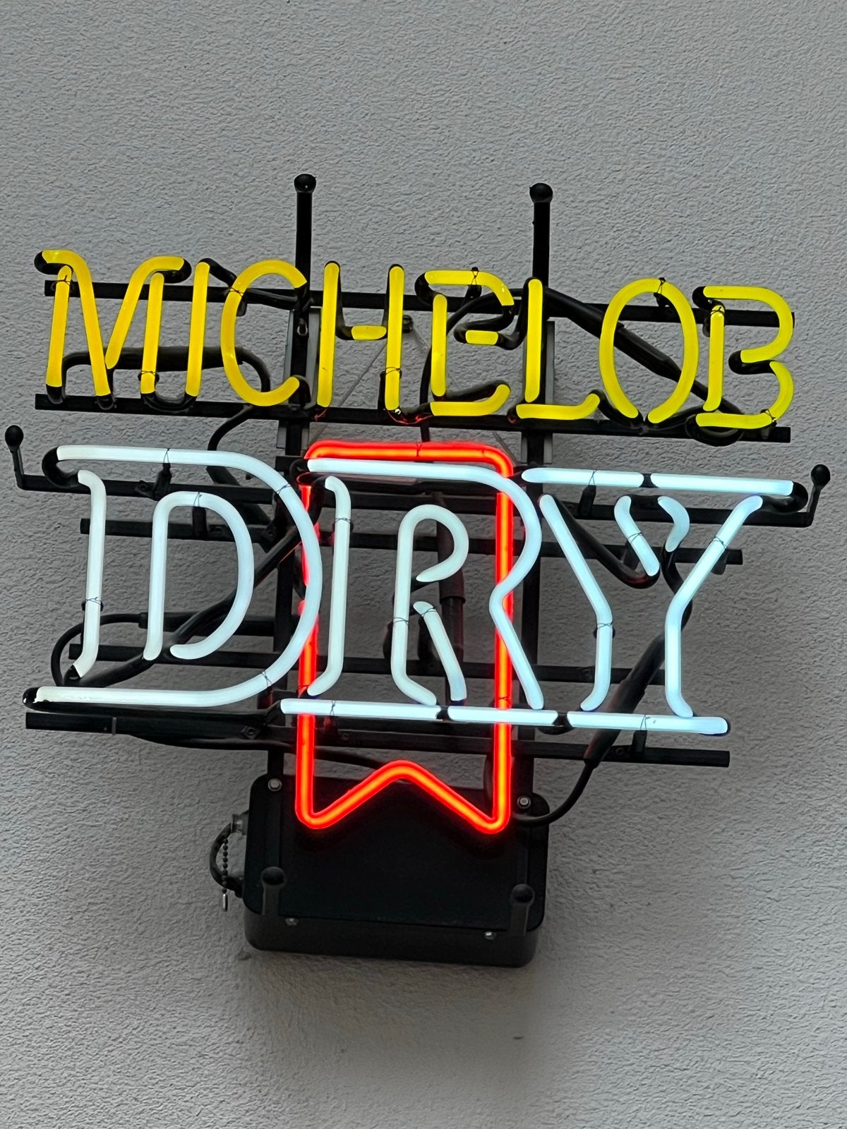 Michelob Dry Neon Reclamebord, Ophalen, Vintage, Gebruikt, Meerkleurig
