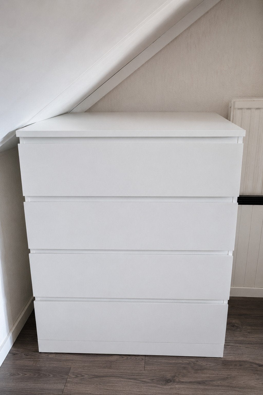 MALM ladekast met 4 laden, wit - H101xB80xD48, Ophalen, 100 tot 150 cm, 50 tot 100 cm, Zo goed als nieuw