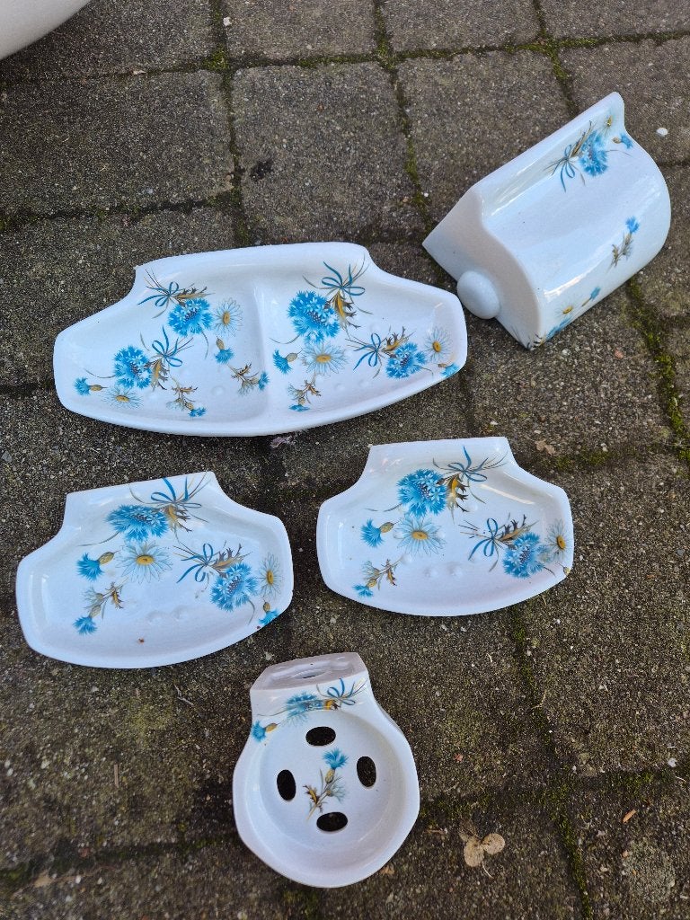 Wastafel set Korenbloemen/margieten veel accessoires, Ophalen, Zo goed als nieuw