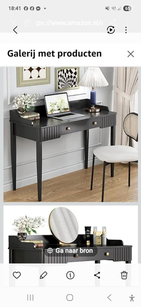 Stijlvol Zwart Bureau met Lades - Modern Design, Huis en Inrichting, Bureaus, Gebruikt, Computerbureau, Overige merken, Modern