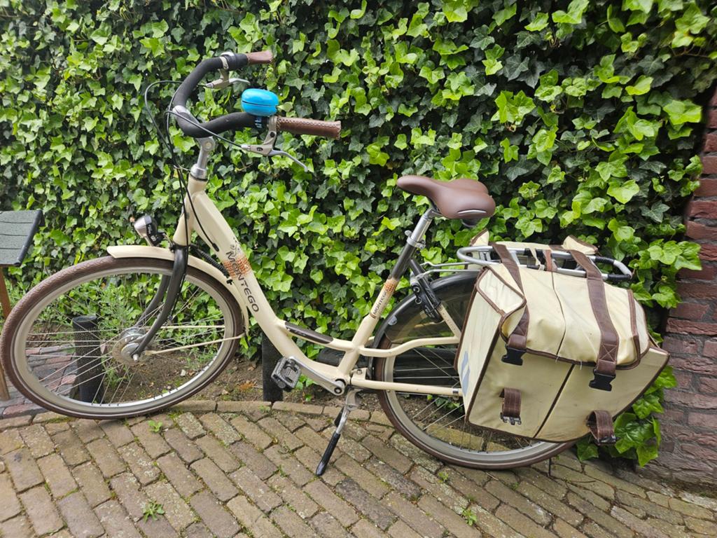 Montego (mama)fiets met lage instap en fietstassen, Fietsen en Brommers, Fietsen | Dames | Damesfietsen, Versnellingen, Trommelrem