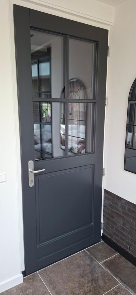 HEBO Geïsoleerde hardhouten buitendeur Triple Glas, Ophalen, 80 tot 100 cm, 215 cm of meer, Glas