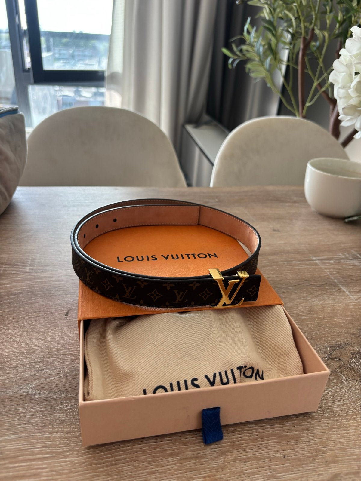 Louis Vuitton LV Initiales Monogram 25mm Belt M9781 – 75/30, Echt leder, Heupriem, Ophalen of Verzenden, 3 tot 5 cm