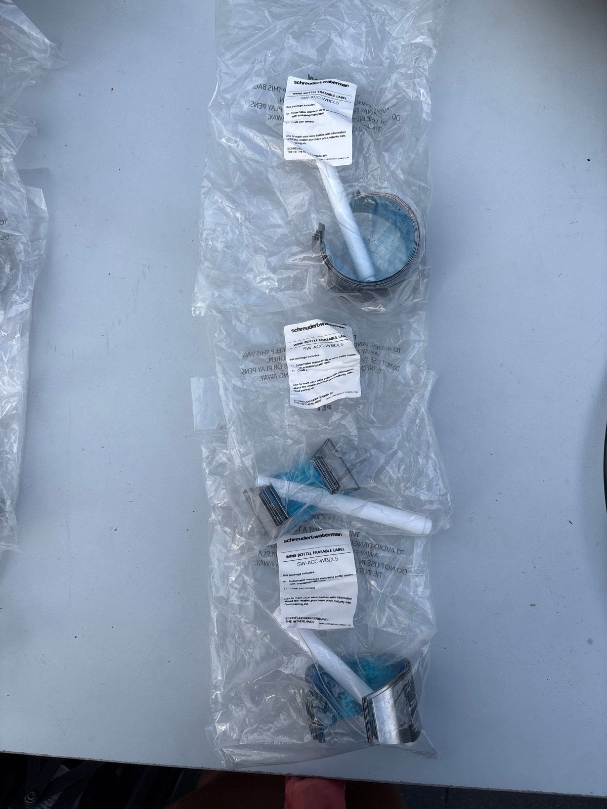 Schreuder & Waterman wijnlabels & wijnrek labels – nieuw, Ophalen of Verzenden, Nieuw, Metaal, 15 tot 25 flessen