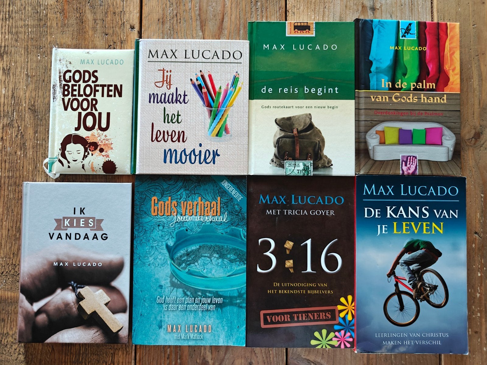 8 Boeken voor jongeren van Max Lucado., Ophalen of Verzenden, Zo goed als nieuw