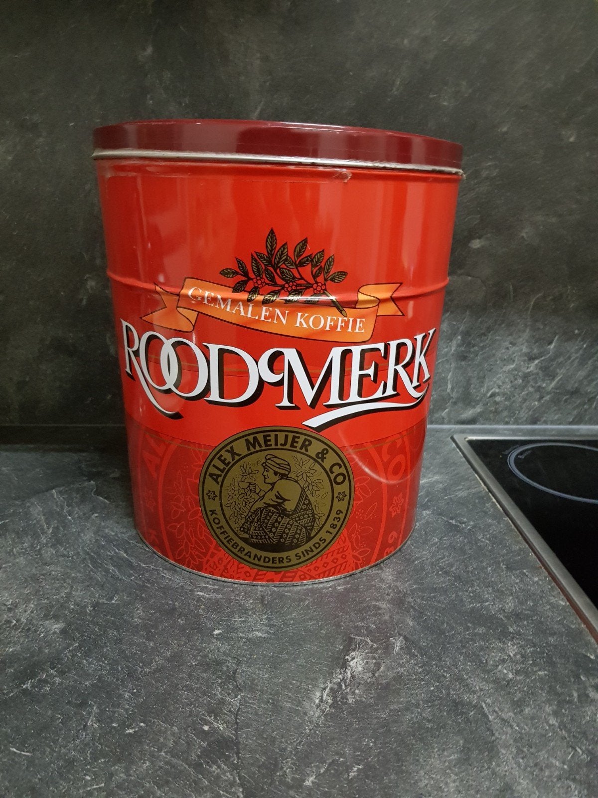 Vintage Alex Meijer & Co Roodmerk Koffieblik, Ophalen of Verzenden, Gebruikt, Koffie, Overige merken