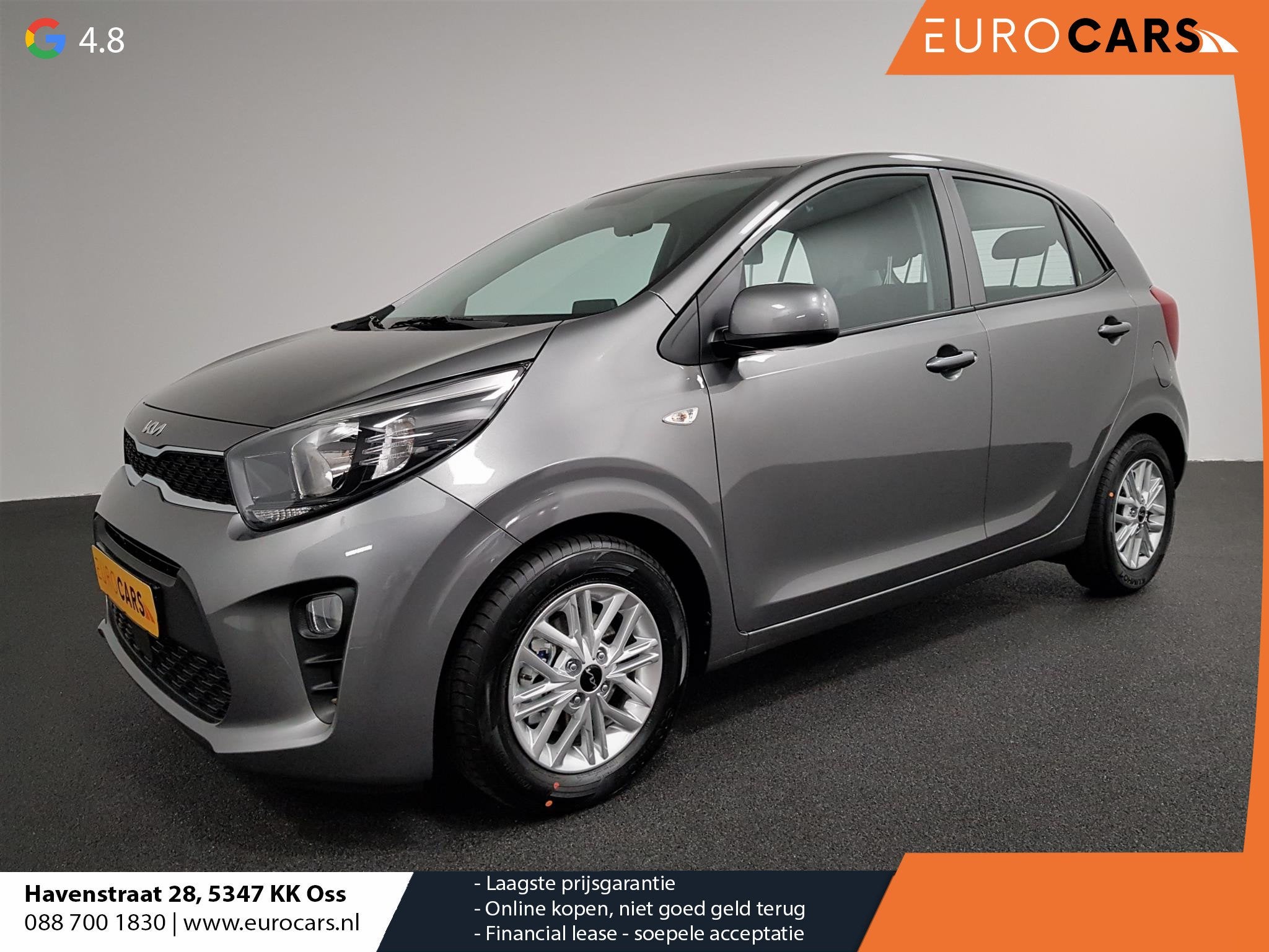 Kia Picanto 1.0 DPi Automaat DynamicLine Navigatie Apple Car, Auto's, 877 kg, Stof, Gebruikt, 4 stoelen